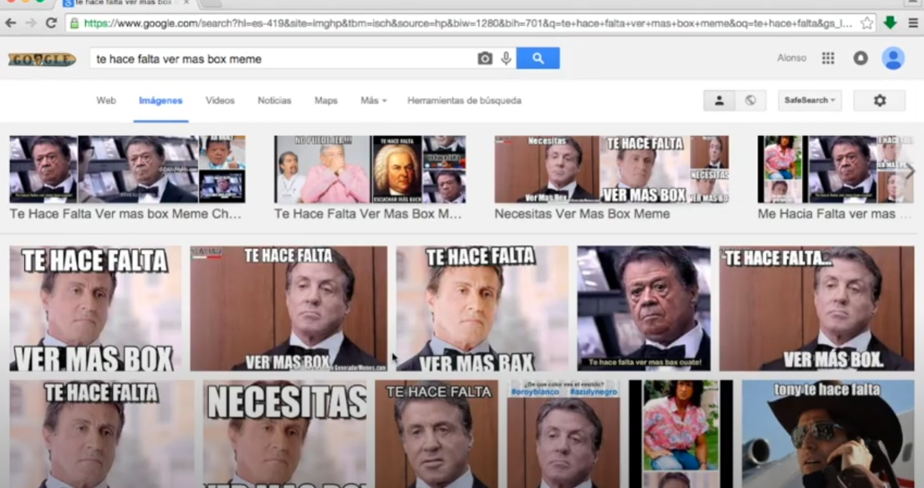 Collage de memes de la campaña "Te hace falta ver más box", popular en la televisión mexicana.