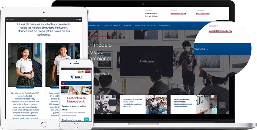 Ejemplo de diseño web realizado por Holográfico