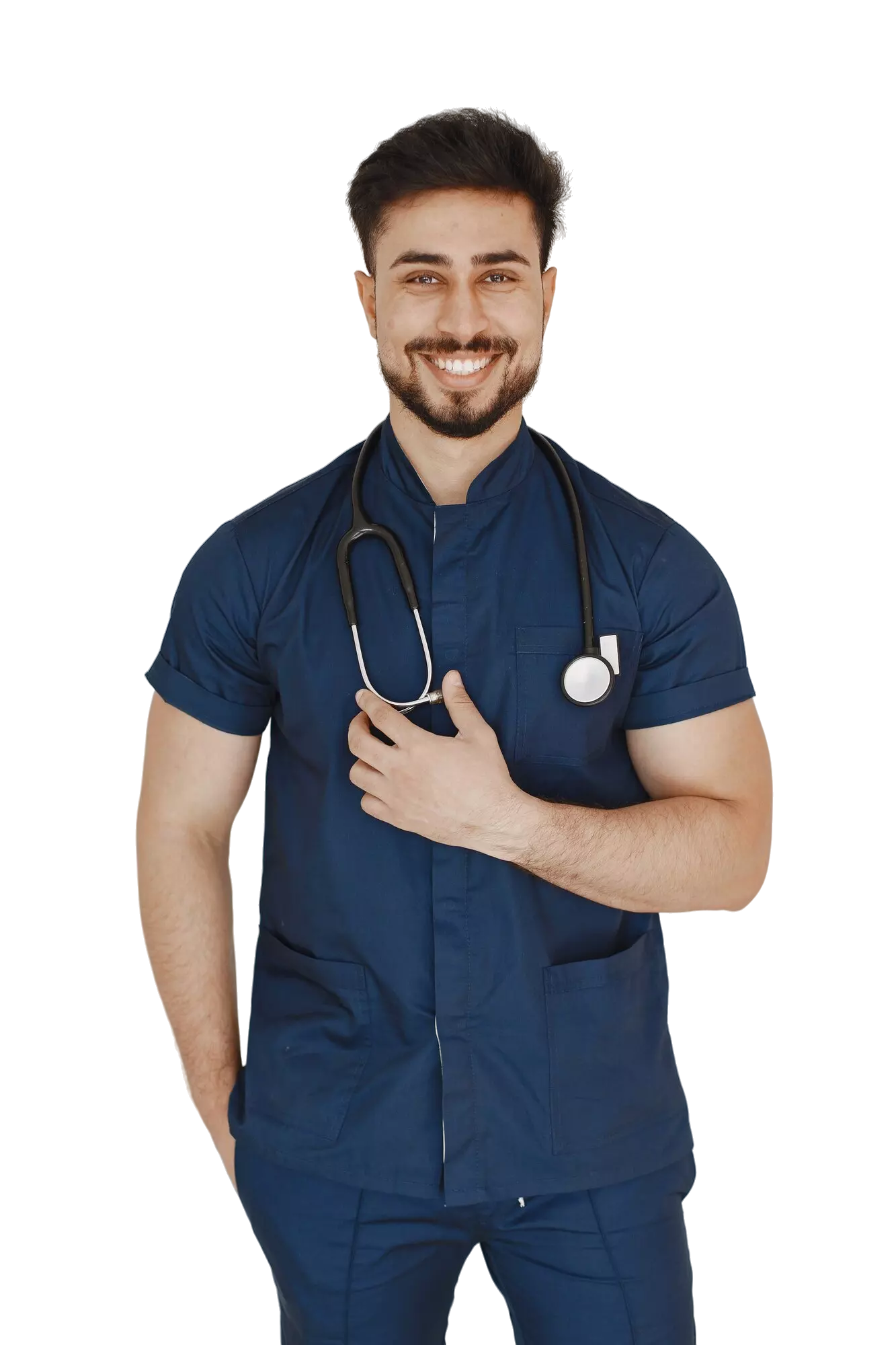 Doctor joven con uniforme médico